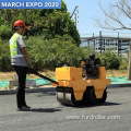 Hand push double drum vibrator road roller compactor